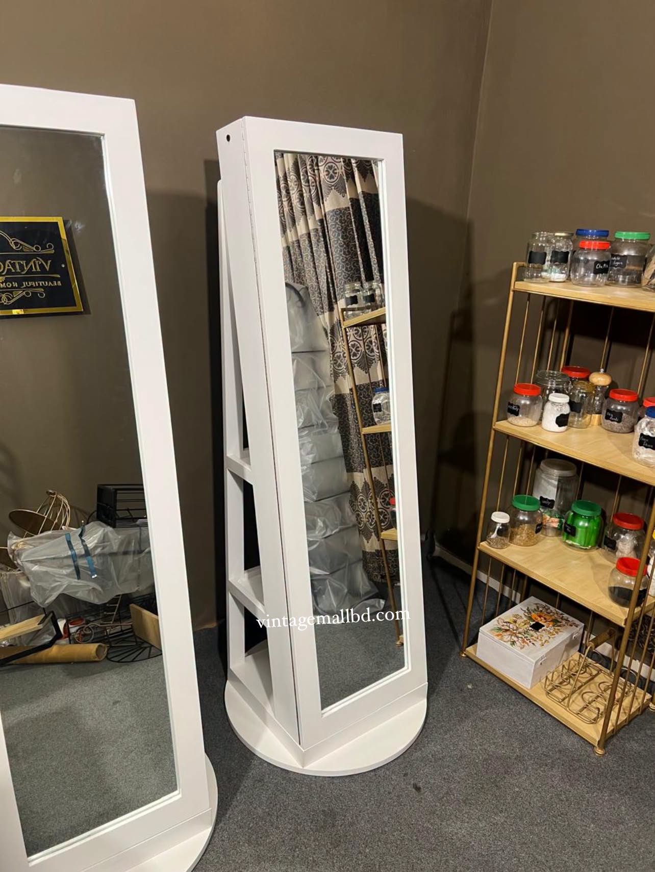 Dressing mirror with rotate (White)
